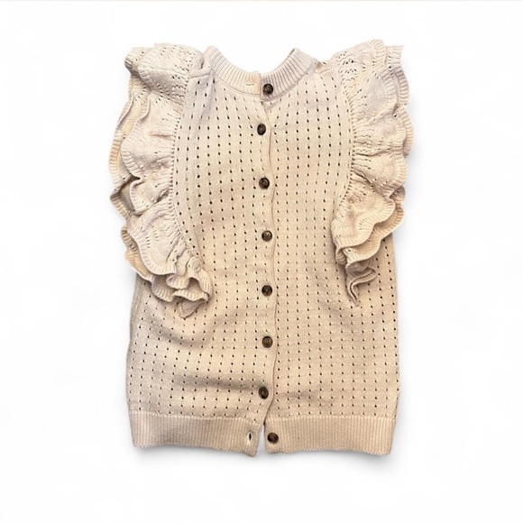 Button Ruffled Knit Sweater - Picture 3 of 6